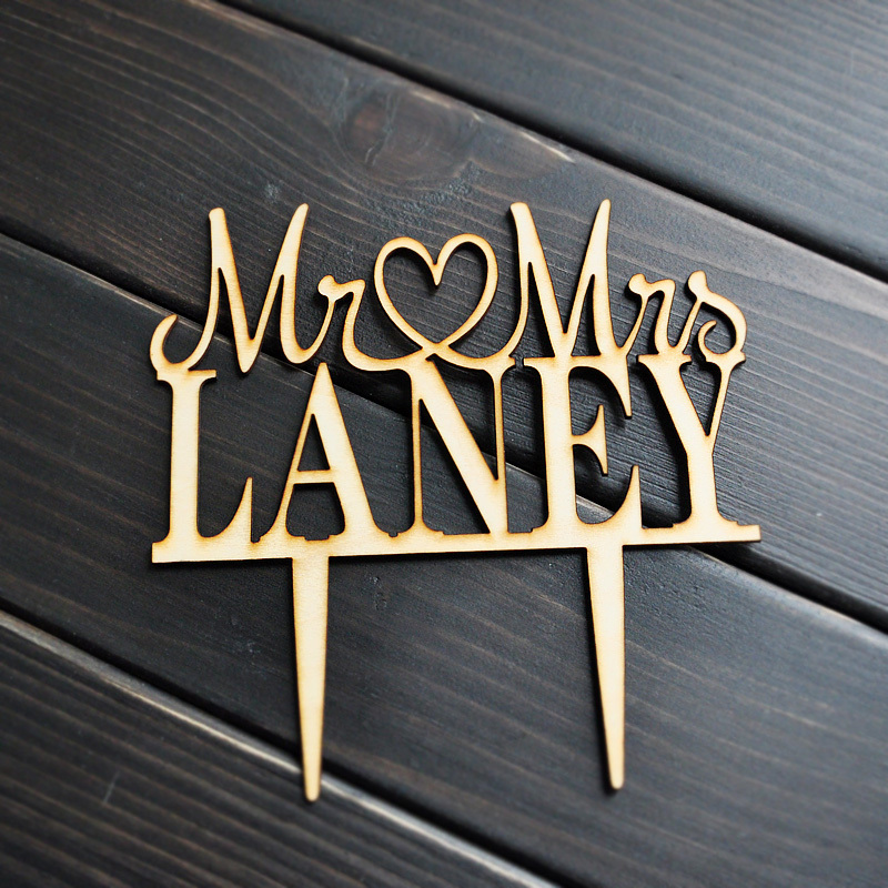 Wooden wedding cake topper Mr and Mrs cake topper Unique Wedding Gift ...