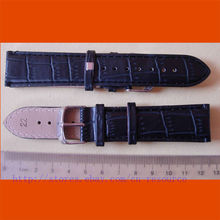 1 x 22 mm GENUINE COW LEATHER watch band black 02