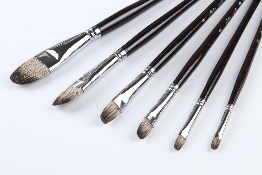 6pcs Mongoose Hair Artist Craft Painting Brush Art Brushes Arcrylic