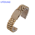 High Quality Stainless Steel watchband 18mm 20mm Rose Gold Silver Gold Strap Bracelet For Mens Womens