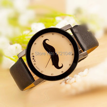 New Fashion Geneva High Quality Brand Watches Retro Mustache couple Leather Watch Quartz Wristwatches Students watch SB035P