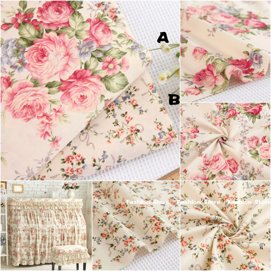 160*100cm 100% cotton fabric twill Flower fabric DIY for Rural bedding cloth Sewing patchwork quilting fabrics