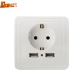 HGhomeart 2 In 1 Multi function GU EU Plug Adapter 110V 220V 16A Usb Power Socket