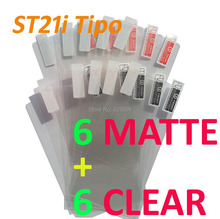 6pcs Clear 6pcs Matte protective film anti glare phone bags cases screen protector For SONY ST21i