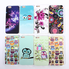 For iphone 6 plus iphone case Soft TPU Silicon Fashion flower Owl Cartoon Design Cases Cover