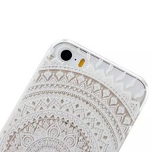 New Arrival Luxury Clear Plastic Phone Shell White Floral Paisley Flower Mandala Case Cover for iPhone