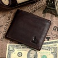 Coffee genuine Leather men Wallets cowhide men purse short size cow leather wallets man card