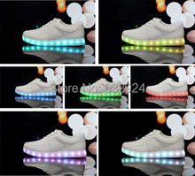 7 Colors LED Luminous Shoes 2015 New Men Women Sneakers USB Charging Colorful LED lights Sneakers Casual Flat Shoes Hombre Mujer