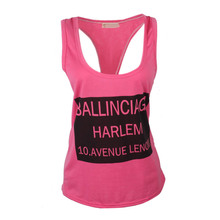 Feitong 2015 Women Tank Solid Color Sleeveless Letter Print Sexy backless top Casual t shirt Women