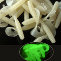 10pcs lot 6 5cm Fishing Worm Luminous Lures Grub fishing lures soft artificial fishing lures single