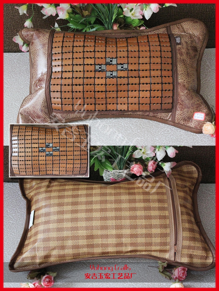 Chinese traditional crafts natural mahjiang bamboo & magnet made pillows filled by bamboo leaves ...