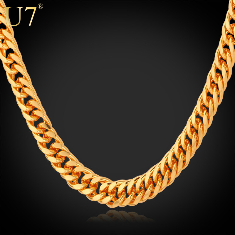 0 : Buy U7 Gold Venitian Chain For Men Jewelry With &quot;18K&quot; Stamp Trendy 18K Real ...