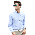 2017 Spring New Arrival High Quality Men Cotton Long sleeved Shirt With Casual Soft Slim Solid