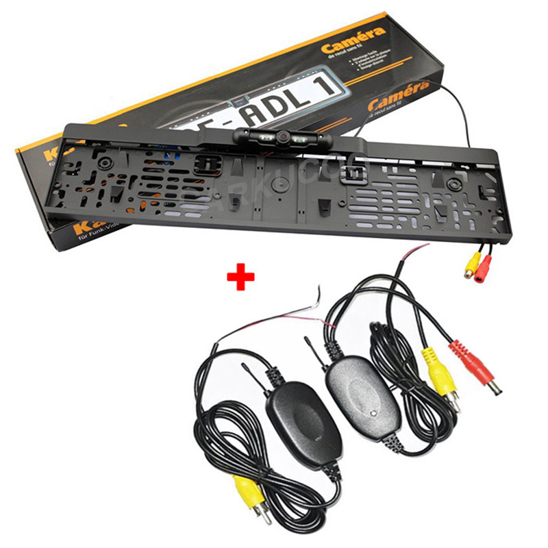 Auto Parktronic Wireless Car Reversing Rear View Camera Europe License Plate Frame Camera 4 IR Light Night Vision Parking Camera Auto Parktronic Wireless Car Reversing Rear View Camera Europe License Plate Frame Camera 4 IR Light Night Vision Parking Camera