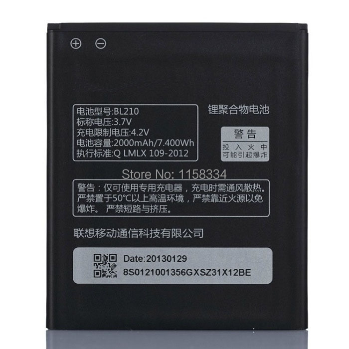 High Capacity 2000mAh BL210 Replacement Battery For Lenovo Phone S820 S820E A750E A770E A656 A766 A658T