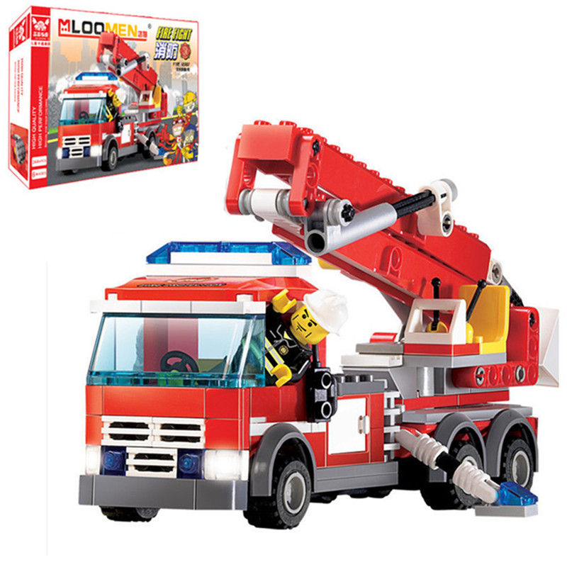 High quality Fire fighting vehicle Building blocks Compatible with LEGO baby Educational Bricks Toys DIY scale models bricks