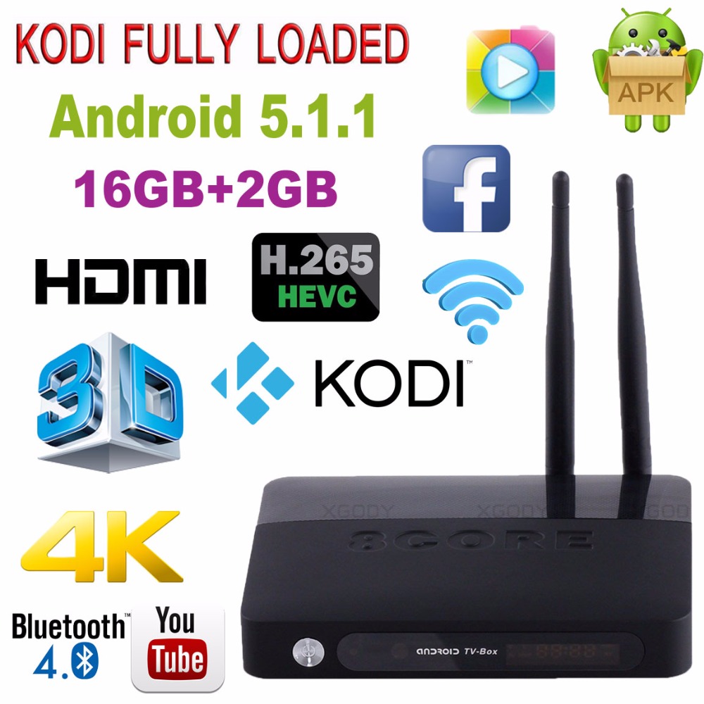 New Android 5.1 TV BOX Octa Core Dual Wifi 4K 2GB+16GB Miracast/DLNA KODI Smart Media Player Fully XBMC Loaded PK CSA91 M8S