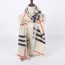 180×100 British Plaid Silk Square Scarf Brand Women Shawls Tartan Foulard carre soie femme Beach Wrap New