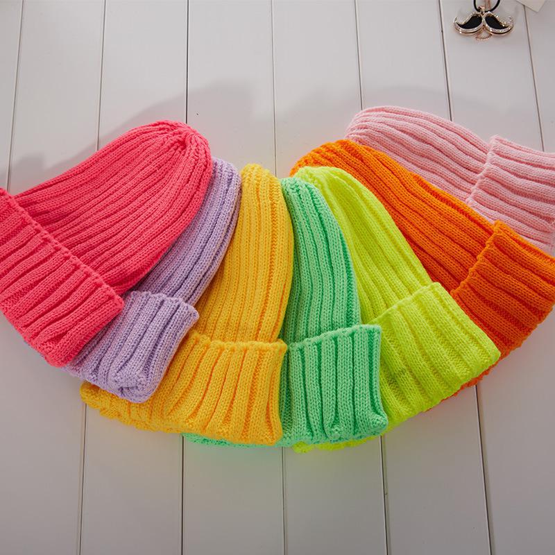2015 New Candy Color Knitting Cotton Wool Women Hat 2015 Girls Caps Boys Beanies Men And Lady Dance Head Wear Free Shipping