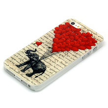 Animal Vintage Draw Elephant Love Accessorie Skin Custom Print Hard Plastic Mobile Protect Case Cover For