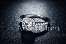 925 sterling silver Wedding Rings For Women Square Diamonds Simulator Ring bague Bijoux zirconia Engagement rings
