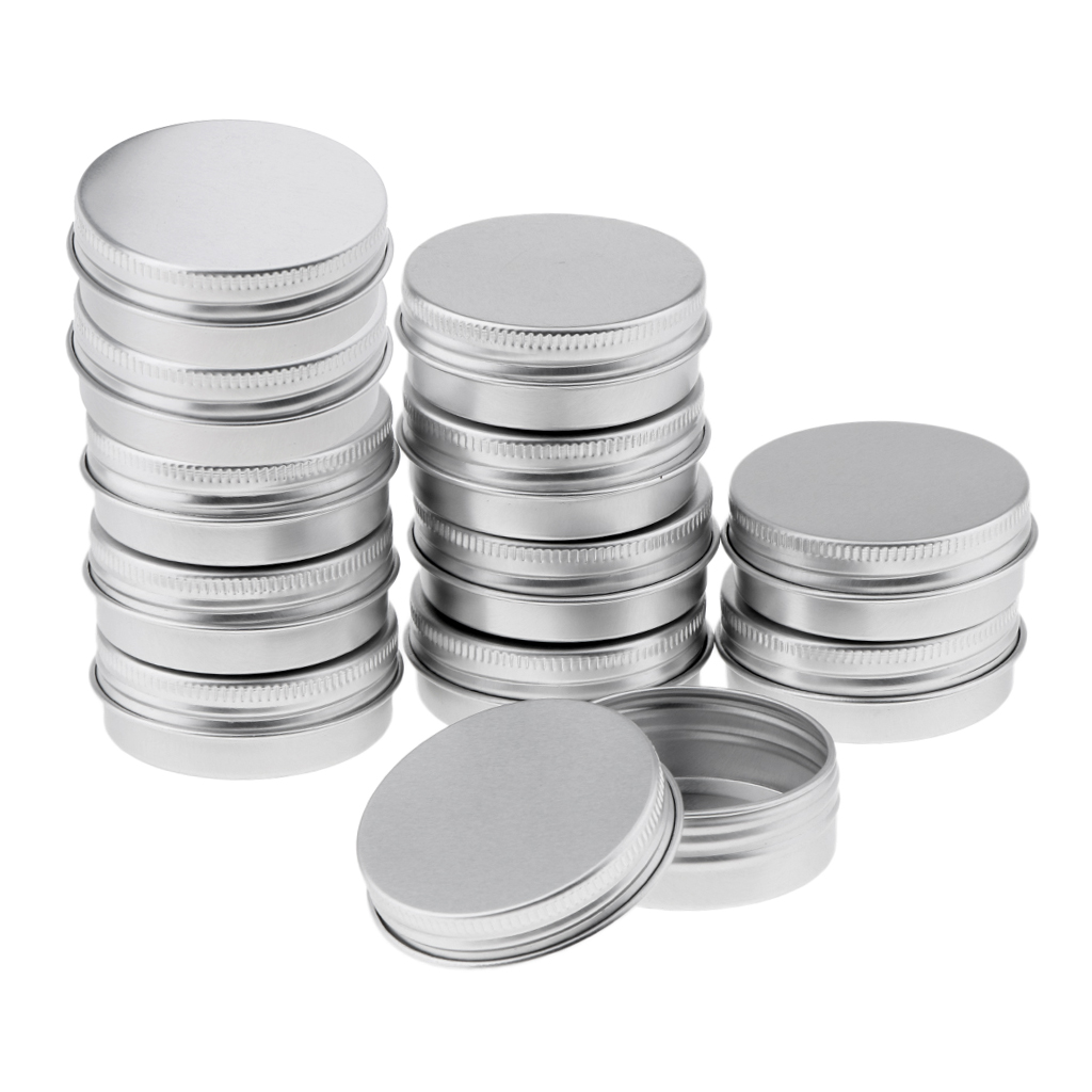 US 30Pcs 30ml Metal Portable Tin Box Round Storage Container Jewelry Candy Box 