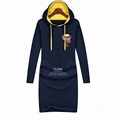 Hot Sale Spring Autumn Women Slim Hooded Dress Korean Style Long Sleeve Blue Gray Pullover S