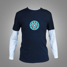 Men marvel emitting luminous exclusive design full long sleeve t-shirt men Iron man tshirt homme superhero t shirts S-3XL