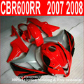 100 fit for Honda injection molding fairings CBR600RR 07 08 red matte black fairings kit CBR