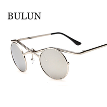 BULUN New Fashion Gothic Steampunk Sunglasses Retro Round Sun glasses Women Men Brand Designer Oculos De Sol Feminino De Solei