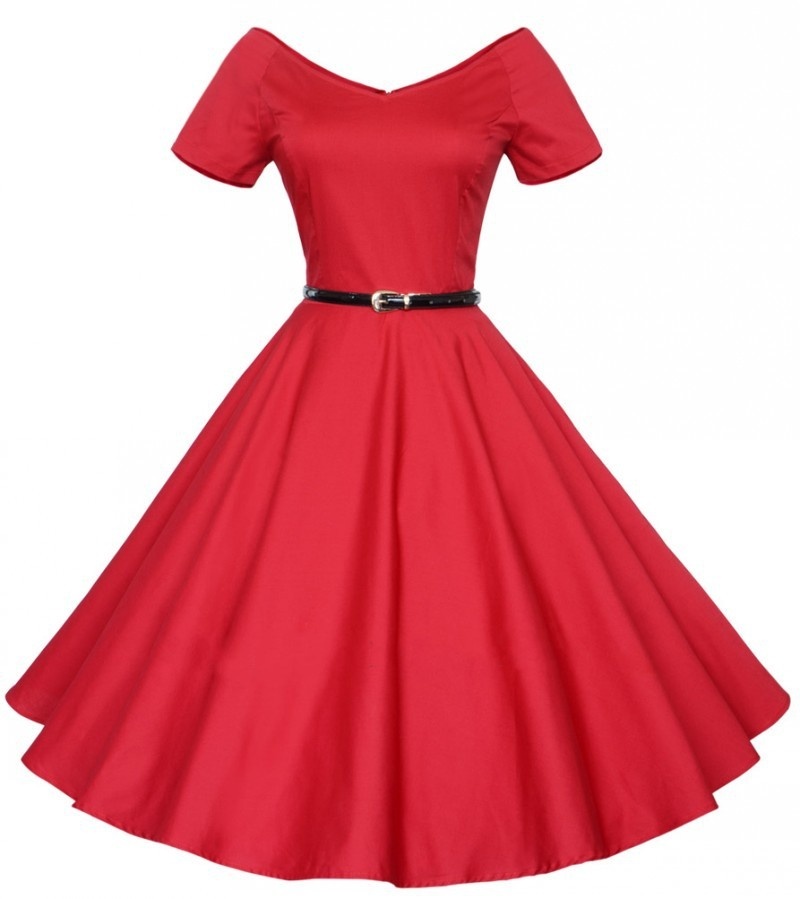IHOT font b Women b font Summer Dress 2016 Elegant Casual Vintage Rockabilly 1950s Deep V