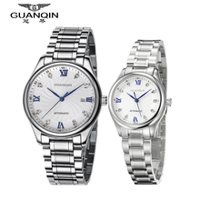 Origianl GUANQIN Top Brand Luxury New Fashion Automatic Mechanical Lovers Watches Waterproof Luminous Men Women Watch