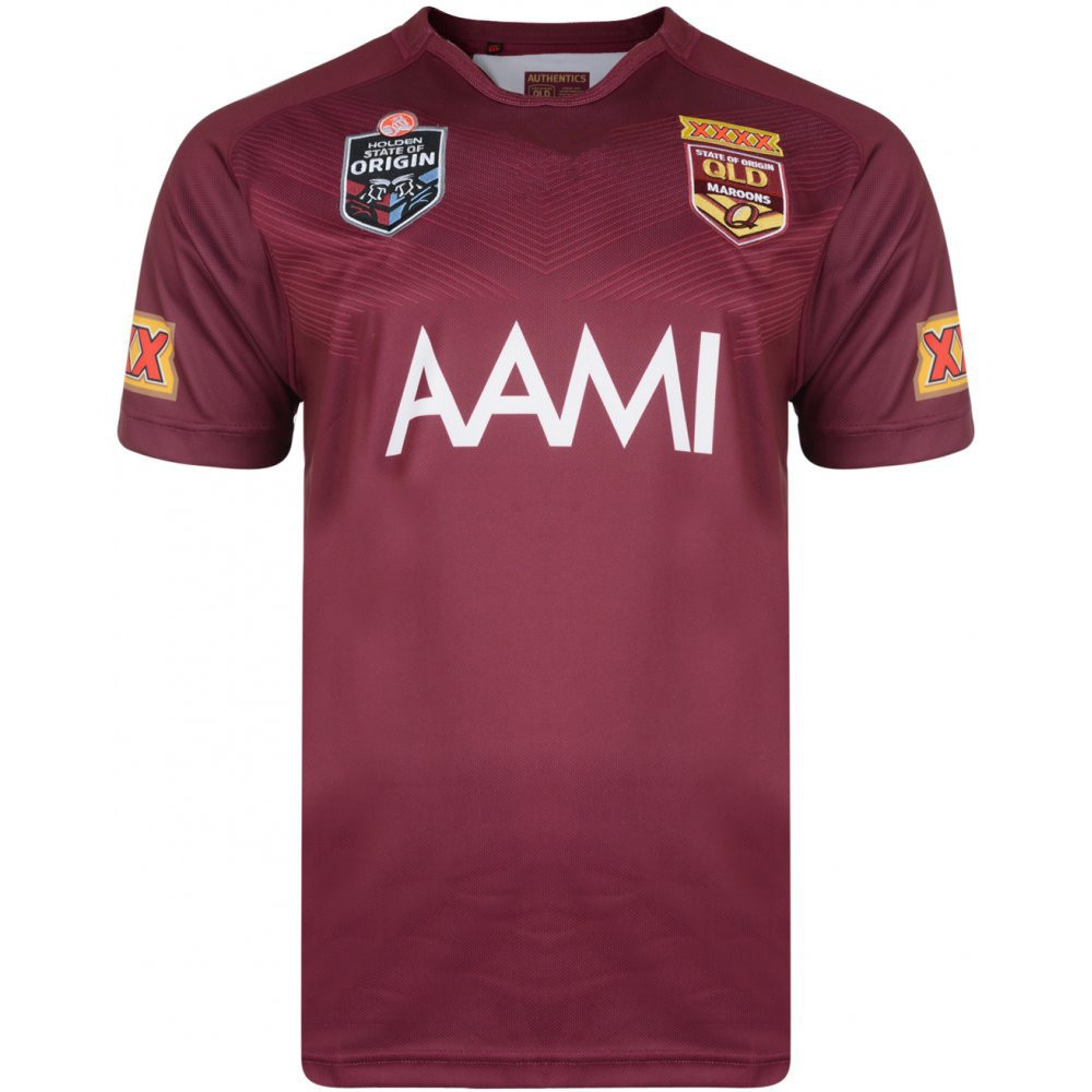 MAROONS Queensland QLD Rugby Jersey Men Short Sleeve Rugby Shirt