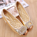 Women flat shoes large size 34 42 party shoes cheap 2017 boat shoes golden sliver black