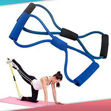 Resistance Training Bands Rope Tube Workout Exercise for Yoga 8 Type Vogue Body Fitness 6F6G
