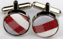 SNT0422 Gray Red Stripes New Ties Solid Plain Hanky Handkerchief Cufflinks Men s Business Casual Party
