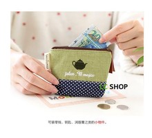 New Cute Canvas Girls Mini Coin Purses Brand Retro Simple Vogue Classic Coin Wallet Case With