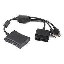 Black 3-In-1 USB Gaming Controller Adapter Converter Cable For PS2 to XBOX 360/PS3 Controller