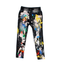 Cowboy Style Digital Printing Kids Cotton Pants Baby Cartoon Jeans Pattern Leggings For Beautiful Girl 5