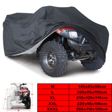 Black Universal 190T Motorcycle Waterproof Cover Quad Bikes ATV For Polaris Honda Yamaha Suzuki Size M L XL 2XL 3XL D15
