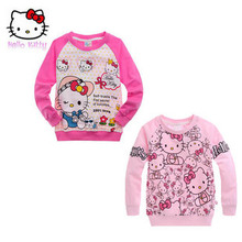2016 Free Shipping Girl’s spring and autumn 100% cotton hello kitty sweatshirt T-shirt wholesale and retail