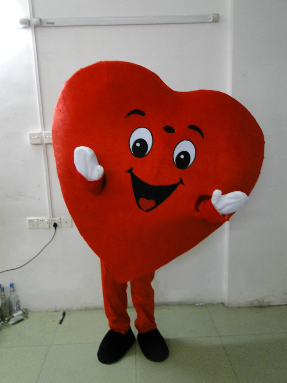 Romantic Red Heart Mascot Costume Adult Size Fancy Heart Mascot Costume ...