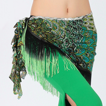 2015 New Belly Dance Accessories Dancing Wear Hip Scarf Peacock Costumes For Women Indian Dance Tassel Belly Dance Belt