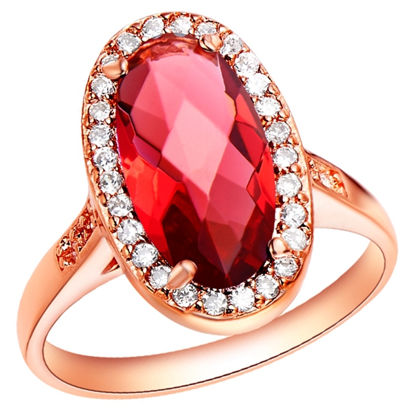Whole Sale Rose Gold Wedding Rings For Women With Huge Ruby Purple Imitation Gemstone Jewelry joias