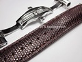 Quality handmade lizard leather strap 18mm 20mm 22mm calfskin primer Butterfly buckle brown leather strap