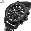 MEGIR Men Chronograph Waterproof Multifunction Casual Watch Function Dial Genuine Leather Auto Date Watch Relogio Masculino