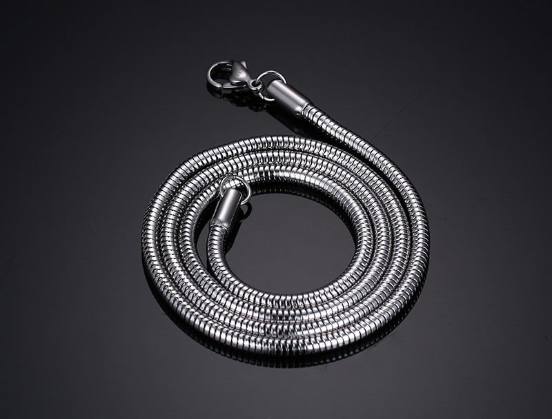Fashion Silver Chains Necklace For Women Men Stainless Steel Snake Chain 2024inch Wholesale Costom Jewelry (1)