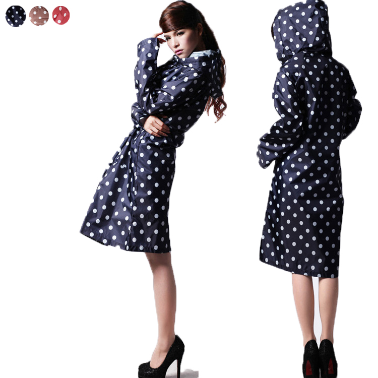 adlut raincoat new 2014 women's Burberry polka dot thin portable women
