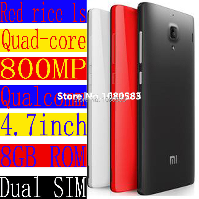 Original Quad Core card Xiaomi redmi 1s xiaomi 2 hongmi Dual SIM smartphone Qualcomm 3GWCDMA mobile