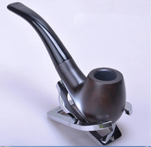 High Quality Ebony Manual Filter  Smoking Pipe 15 cm,Brown Durable Wood Smoke Pipe Tobacco Pipes Gift for Friend Free Shipping